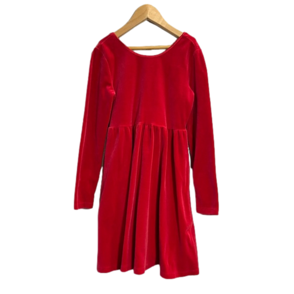 HANNA ANDERSSON red stretch velvet velour twirling dress for formal & play. 10